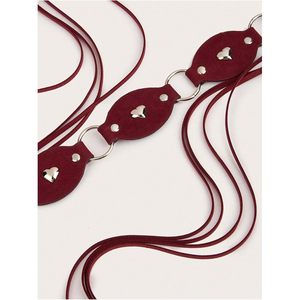 Ceinture Western rétro pour femme FOXA, avec rivets en forme de cœur, en cuir PU, style bohème, pour robe, jeans, tenues de cowgirl - Product Image 4