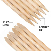 Outil de Retrait des Cuticules pour Nail Art Droit 50/100 Pièces Réutilisable Double Embout Bâtonnet en Cristal Pousse-Cuticules