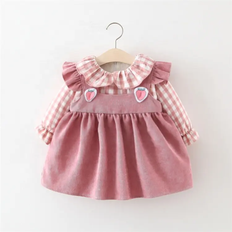 Korean fashion 1-3 years old baby girls dresses long sleeve baby girl winter dresses