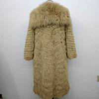 Manteau en fourrure de renard véritable pour femme, fabriqué sur mesure, luxe, chaud pour l'hiver, col vintage bleu marine, fourrure de renard naturelle authentique