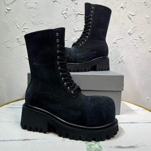 לקבל מותאם אישית bootie גברים נשים סביב הבוהן תחרה החלקה החלקה עמיד עבה הבלעדית צ 'אנקי עבודה עם רוכסן - Product Image 3