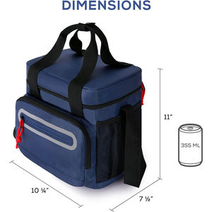 Sac à déjeuner isotherme gratuit, sac isotherme extensible à double compartiment, sac fourre-tout léger et étanche avec poche latérale pour mouchoirs - Product Image 4