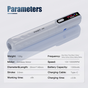 <span class=keywords><strong>Machine</strong></span> à tatouer sans fil Mast Tour Y22 <span class=keywords><strong>Pro</strong></span> avec écran LED, moteur sans noyau, batterie et aiguille de <span class=keywords><strong>tatouage</strong></span> pour maquillage permanent - Product Image 3