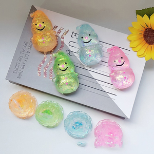 Jouet Squishy Bonhomme de Neige et Sapin de Noël en Maltose, Transparent Pailleté, Jouets à Presser en TPR, Anti-Stress, Jouets Fidget - Product Image 5