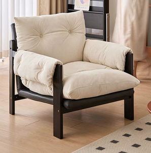 Fauteuil d'appoint moderne rembourré, fauteuil individuel capitonné en tissu pour salon, chambre, balcon - Product Image 1