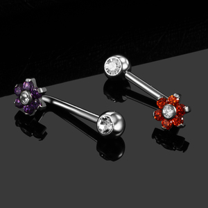 <span class=keywords><strong>Piercing</strong></span> Vertical Lingchee de Titanio 14G para la Capucha del Vientre, <span class=keywords><strong>Piercing</strong></span> Genital Sexy en Forma de Flor, Joyería para Piercings VCH - Product Image 3
