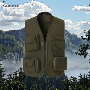 Gilet utilitaire en coton respirant pour l'été, vêtements de rue personnalisés, gilets de luxe pour hommes - Product Image 3