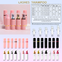 Mousse de nettoyage pour extensions de cils au logo personnalisé, 60ml 100ml, parfum fraise, végane, kit shampoing fouetté pour cils