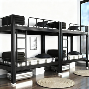 Cama Literas Doble sobre Doble de Metal que Ahorra Espacio, Estructura de Acero Compacta para Apartamentos y <span class=keywords><strong>Pisos</strong></span> - Product Image 2