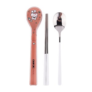 Juego de Cuchillos y Cucharas de Acero Inoxidable BAMBUS con Diseño de Dibujos Animados, Cuchara para Niños, Caja de Almacenamiento Portátil, Cuchara Individual, Cuchillo Individual - Product Image 5
