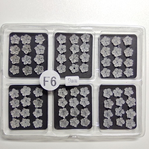 F6 9mm 10mm Cuarzo CN Blanco Hecho a Mano 9-10mm Gema Suelta en Forma de Flor Esmerilada para Colección de Arte - Product Image 6
