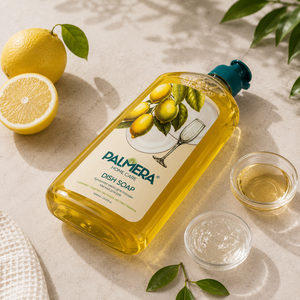 Liquide vaisselle dégraissant au citron avec formule soin des mains pour assiettes, casseroles et ustensiles de cuisine 1 L Palmera Home Care - Product Image 2