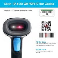 Lecteur de codes-barres laser sans fil portable Yokoscan 1D 2D QR Code USB pour TPV, reçus, caisse enregistreuse, chèques bancaires – En stock