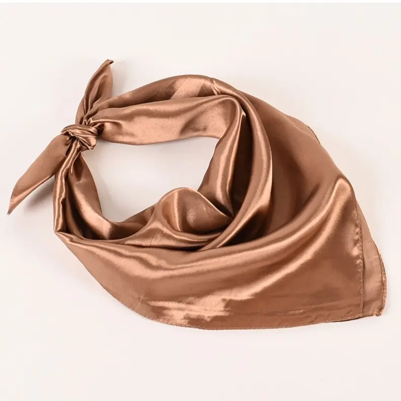Wholesale 60x60cm soft silk satin scarfs custom women silk like scarf