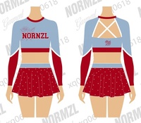 Ensemble d'uniforme de cheerleading classique : veste d'échauffement, pompons, nœuds et sac de cheerleading – Solution complète pour l'entraînement
