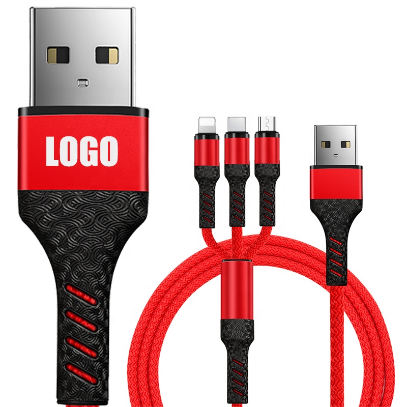 Wik-YT 2021 Новое поступление тренд 3 в 1 Плетеный сотовый телефон мобильная зарядка 3 в 1 USB-кабель зарядные шнуры