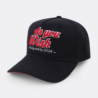 Gorra de Béisbol de 5 Paneles con Visera Roja, Estilo Lifestyle, Corona Alta Estructurada, Logotipo Bordado en 3D Personalizado, Cierre a Presión, para Extensión de Marca