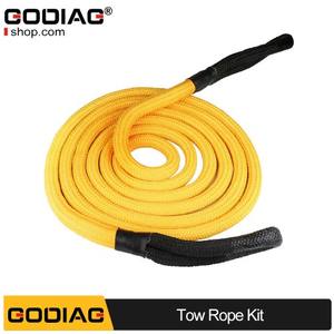 Cuerda de Remolque de Recuperación Cinética GODIAG, Fuerza de Tracción de 14 Toneladas, 20 pies/6 m, 2.5 cm de Diámetro, 2 Grilletes Suaves, Ganchos de Acero Resistentes de Color Amarillo - Product Image 3