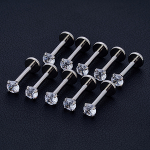 <span class=keywords><strong>Piercing</strong></span> <span class=keywords><strong>in</strong></span> <span class=keywords><strong>Titanio</strong></span> G23 16G all'Ingrosso, Orecchini per Naso, Labbra, Orecchie, Trago e Cartilagine con Filettatura Interna Lucida - Product Image 6