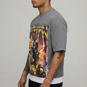 Camiseta de Motociclista Vintage con Gráfico Desgastado, Estilo Rock y Metal, para Hombre, con Estampado RENEGADES, Estilo Urbano, con Dobladillo en Capas - Product Image 2
