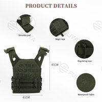 Fuliya Camouflage Noir Imperméable Oxford Sports de Plein Air Gilet Tactique Pratique Fitness Tir Gilet Avec Sac Inclus