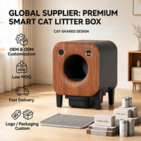 Litière pour chat électrique semi-automatique OEM en gros, intelligente, Wi-Fi, autonettoyante, avec fonction de nettoyage rapide et facile