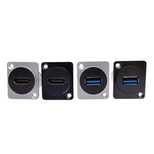 Connecteur <span class=keywords><strong>USB</strong></span> de type D en métal femelle-femelle pour montage sur panneau <span class=keywords><strong>HDMI</strong></span> <span class=keywords><strong>USB</strong></span> 3.0 90 ° - Product Image 1