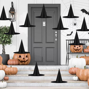 Chapeaux de sorcière noirs, ornements suspendus, décoration de fête d'Halloween, intérieur/extérieur, plafond, porte - Product Image 3