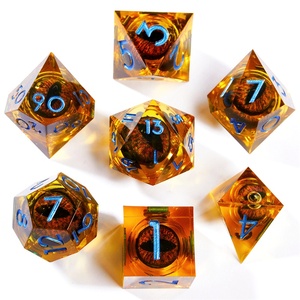 Juego de dados de globo ocular giratorio de núcleo líquido DND, relleno de núcleo líquido de resina, bordes afilados, juego de dados de dragón y mazmorra <span class=keywords><strong>D</strong></span> dados - Product Image 6