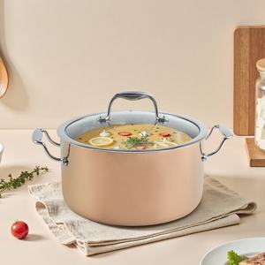 Olla pequeña tipo horno holandés, apta para inducción, de acero inoxidable de triple capa, fácil de limpiar y apta para lavavajillas. - Product Image 2