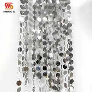 Cortinas de Lentejuelas Circulares Doradas Metálicas Brillantes para Decoración de Salón de Banquetes de Boda al Aire Libre - Product Image 5