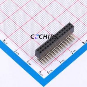 XDM200-2-14-W-6.35-G0 Pin Socket Bent Lead Through Hole,P=2mm Connector 2x14P 2mm Square Hole Right Angle Insert - Product Image 1