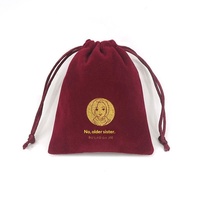 Pochette en velours à cordon de serrage pour bijoux, sac de rangement noir à fond rond en forme de gourde, petit sac en tissu pour boucles d'oreilles et bagues, personnalisable