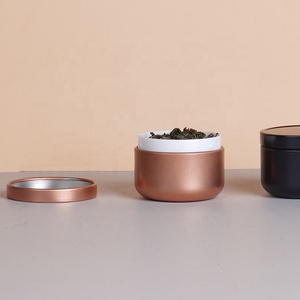 Commercio all'ingrosso 50g di lusso eco friendly rotondo <span class=keywords><strong>latta</strong></span> da tè personalizzato ermetico imballaggio <span class=keywords><strong>in</strong></span> metallo scatola di <span class=keywords><strong>latta</strong></span> contenitore <span class=keywords><strong>per</strong></span> tè con coperchio inserto - Product Image 2