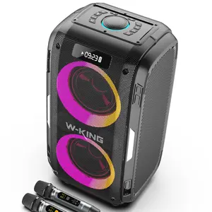 W-KING T9 Pro มาใหม่120วัตต์เอาท์พุทขนาดใหญ่กลางแจ้งซับวูฟเฟอร์เสียงพรรคกล่องที่มีไมค์ไร้สายและแสง RGB