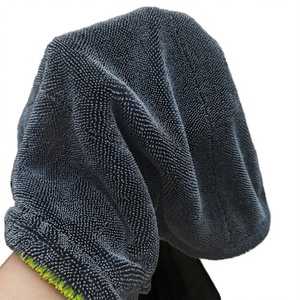 <b>Black</b> Microfiber Woven Twist Towel Loop Design Quick Dry Rectangle Home Use Drying <b>Cloth</b> - Product Image 3