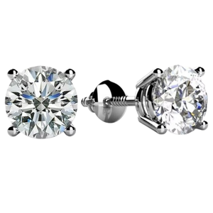 Diamants de laboratoire certifiés IGI HPHT CVD, créés en laboratoire, en or massif 14k 18k, boucles d'oreilles à 4 griffes, clous de laboratoire, <span class=keywords><strong>1</strong></span>, 2, 3 carats - Product Image 1