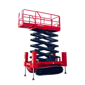 Plataforma elevadora de tijera autopropulsada sobre orugas de 14 m de altura para trabajo aéreo en exteriores y fuera de carretera con sistema hidráulico para construcción - Product Image 1