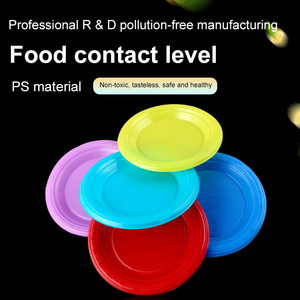 Assiettes à dessert en plastique tendance de haute qualité <span class=keywords><strong>Assiette</strong></span> <span class=keywords><strong>jetable</strong></span> réutilisable robuste Assiettes de fête de mariage noires allant au micro-ondes - Product Image 4