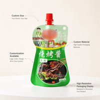 Pochette à bec verseur personnalisée pour l'emballage de sauces liquides, sac en plastique de qualité alimentaire avec bec verseur, Doypack, vente en gros directe d'usine OEM