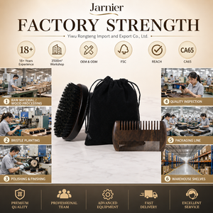 Kit de aseo de barba de madera antiestático personalizado al por mayor para hombres, juego de cepillo de Peine de bigote de corte láser ovalado, peine de bolsillo para el cuidado de la barba - Product Image 5