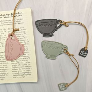 Cute PU Leather Coffee Cup Page Marker Funny Student <b>Bookmark</b> School Stationery Children <b>Gift</b> <b>Bookmark</b> - Product Image 3