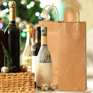 Brown Kraft Ppaper Bag with Convenient Handles <b>Gift</b> Tote Shopping Bags for Wine <b>Gift</b> <b>Wrap</b> Paper Bag - Product Image 4