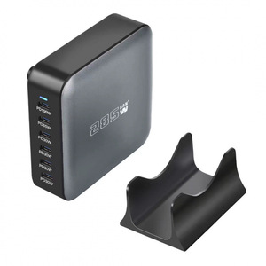 285W GaN PD <b>Charger</b> <b>Multi</b> Port Desktop Adapter With Holder Fast Charging Black - Product Image 2