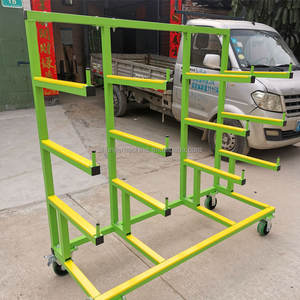 Carro de Transporte de Materiales Largos de 4 Niveles con Capacidad de Carga de 500 kg, Carro de Materiales en Cantilever, Plataforma Móvil para Puertas y Ventanas - Product Image 6