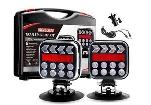 Kit de feux arrière LED sans fil pour <span class=keywords><strong>remorque</strong></span>, lampe portable rechargeable avec base magnétique, clignotant dynamique, feux stop et de recul - Product Image 2
