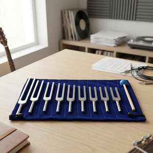Juego de diapones Solfeggio - 9 diapones - Perfectos para sanación del ADN, chakras, con mazo en estuche azul. - Product Image 1