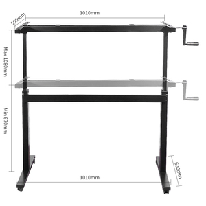 CHARMOUNT Cadre de bureau assis-debout moderne et compact à hauteur réglable avec vérin à gaz en acier inoxydable (670-1080mm) CT-MLD-1NA Comp - Product Image 6