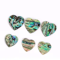 Taille personnalisée 20mm-55mm coquille d'ormeau naturel lisse pendentif à breloque doux coeur Paua perles de coquillage pour la fabrication de bijoux à bricoler soi-même