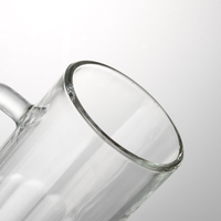 Chope à bière transparente classique de style américain pour l'Oktoberfest, avec poignée, en verre sans plomb, personnalisable par sublimation, 645 ml/22 oz, pour anniversaire, vente en gros